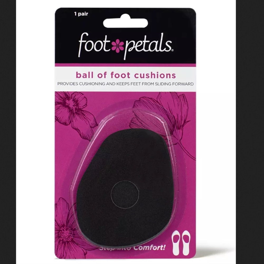 NEW Foot Petals Ball of Foot Foam Cushions- BLACK